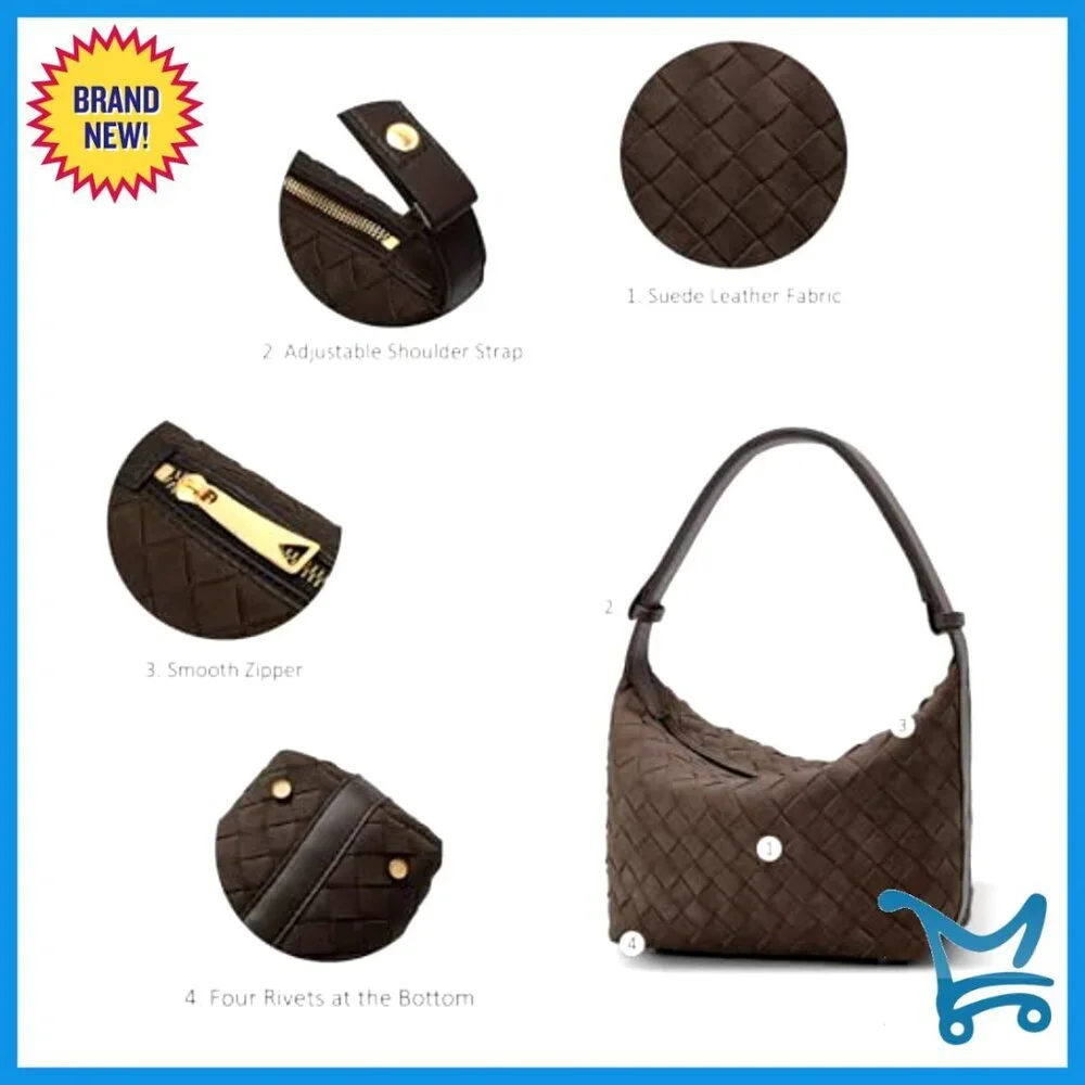 Vegan Leather Handwoven Crossbody Hobo Bag for Everyday Casual Use
